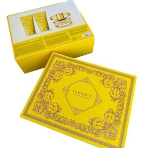 Versace Yellow Diamond 3 Piece Gift Set 1.7oz EDT Spray Shower Gel Body Lotion